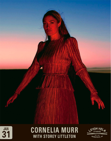Cornelia Murr will perform at Levon Helm Studios in Woodstock New York in January 2025