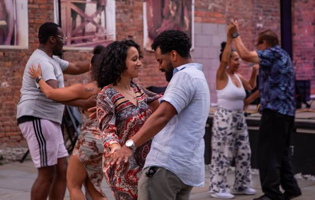 Salsa under the stars in newburgh, New York in July 2026